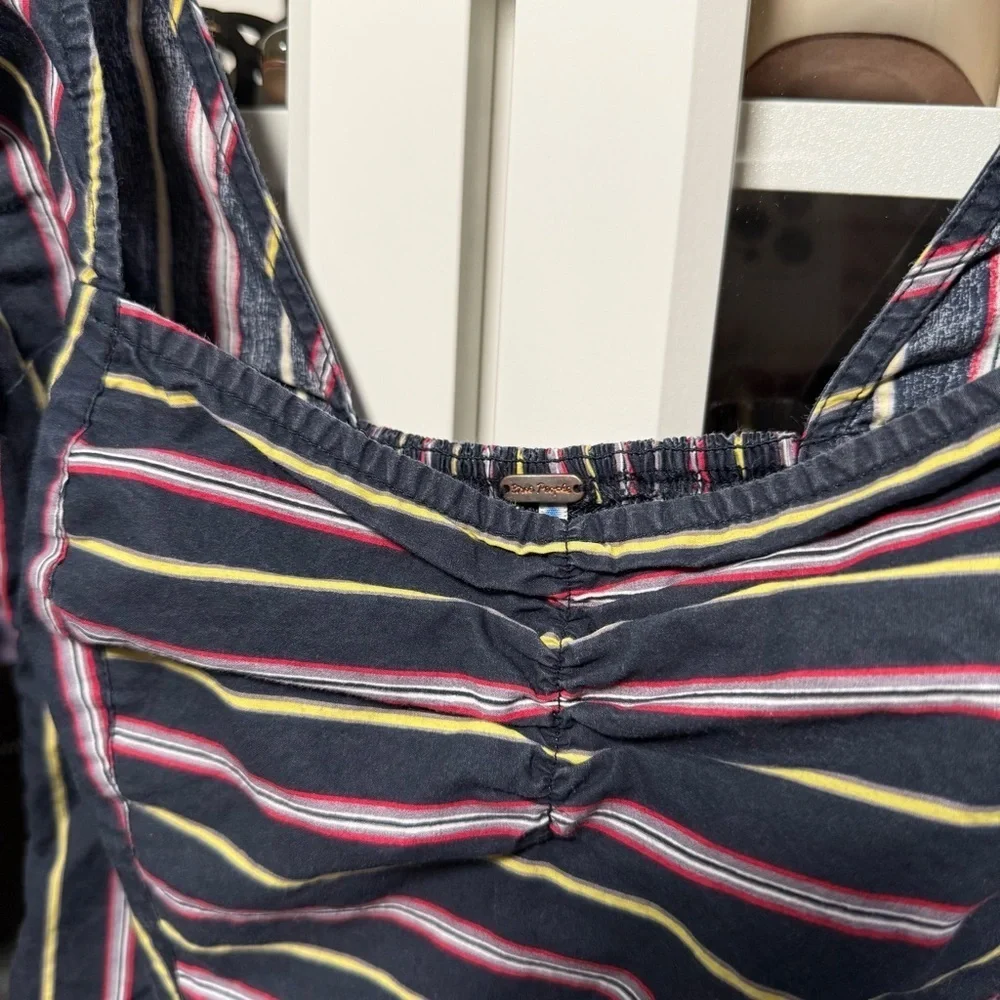 Free People Colorful Stripped Sunshine In Sicily Long Sleeve Top Size Small